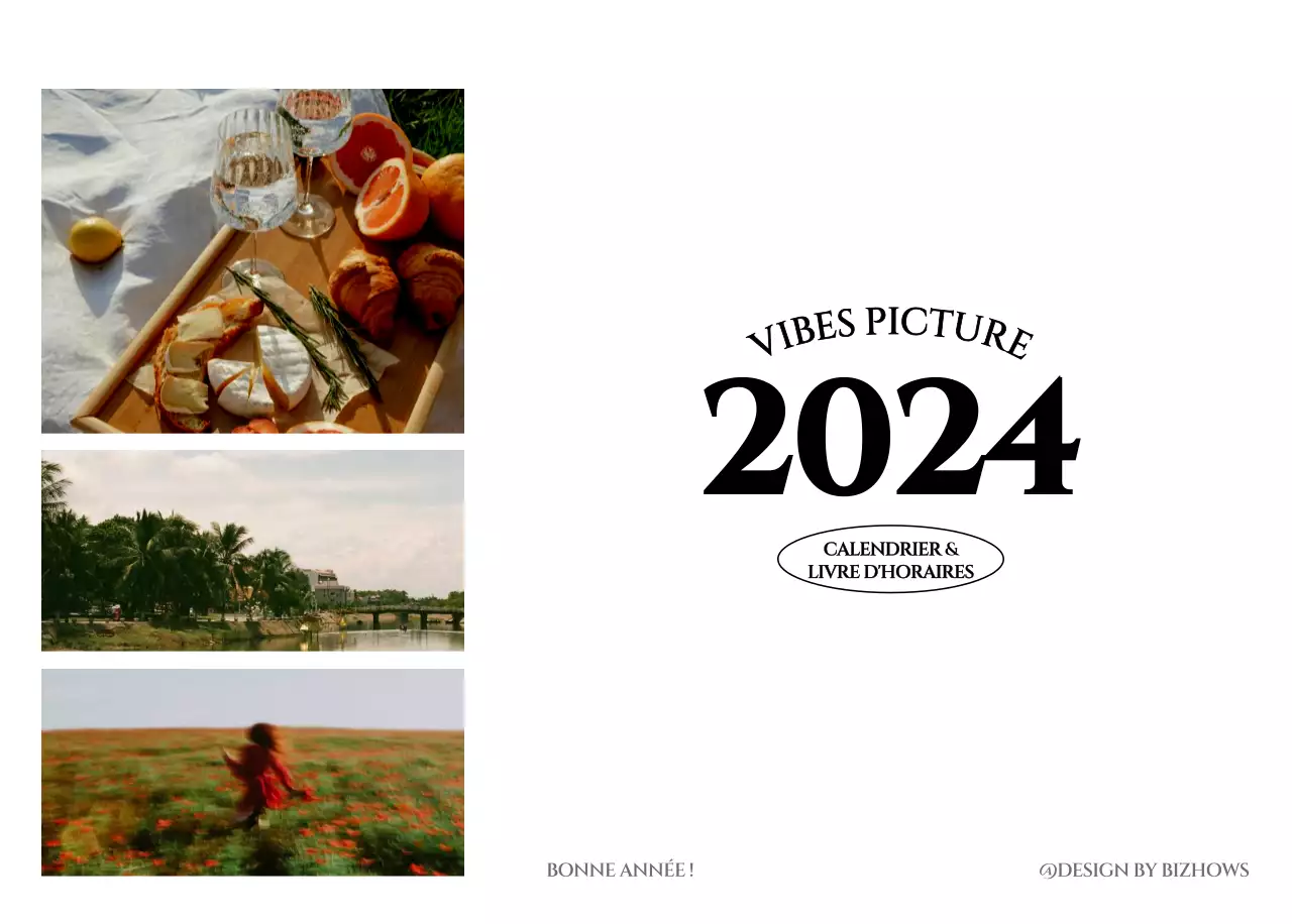 Un calendrier de style simple avec un concept de photographie de voyage émotionnel