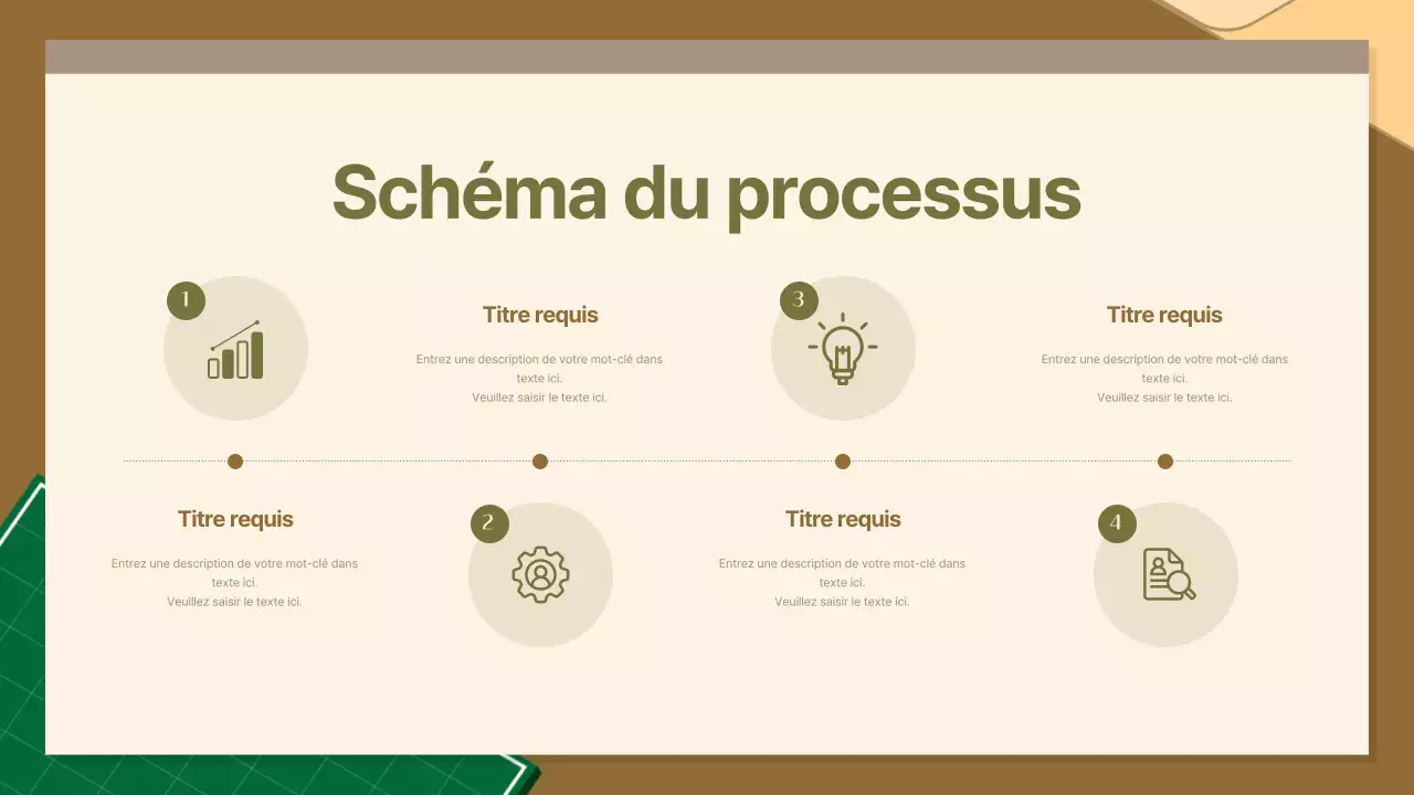 Un employé de bureau en kaki et marron Rapport d'activité