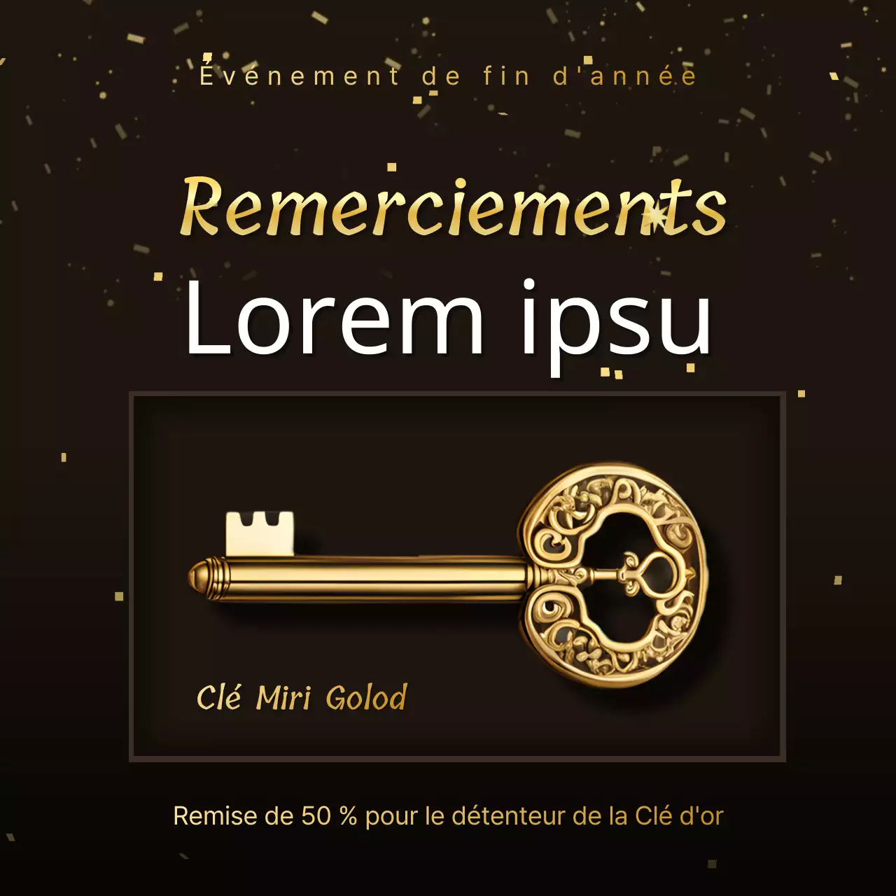 Annoncer une luxueuse cérémonie de remise des prix de fin d'année pour les marques, en marron et or