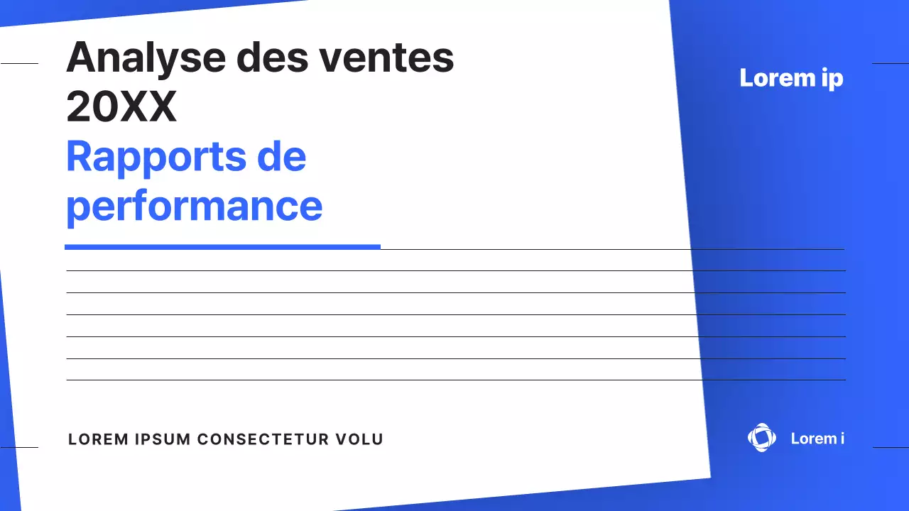 Un simple rapport de performance de fin d'année en bleu