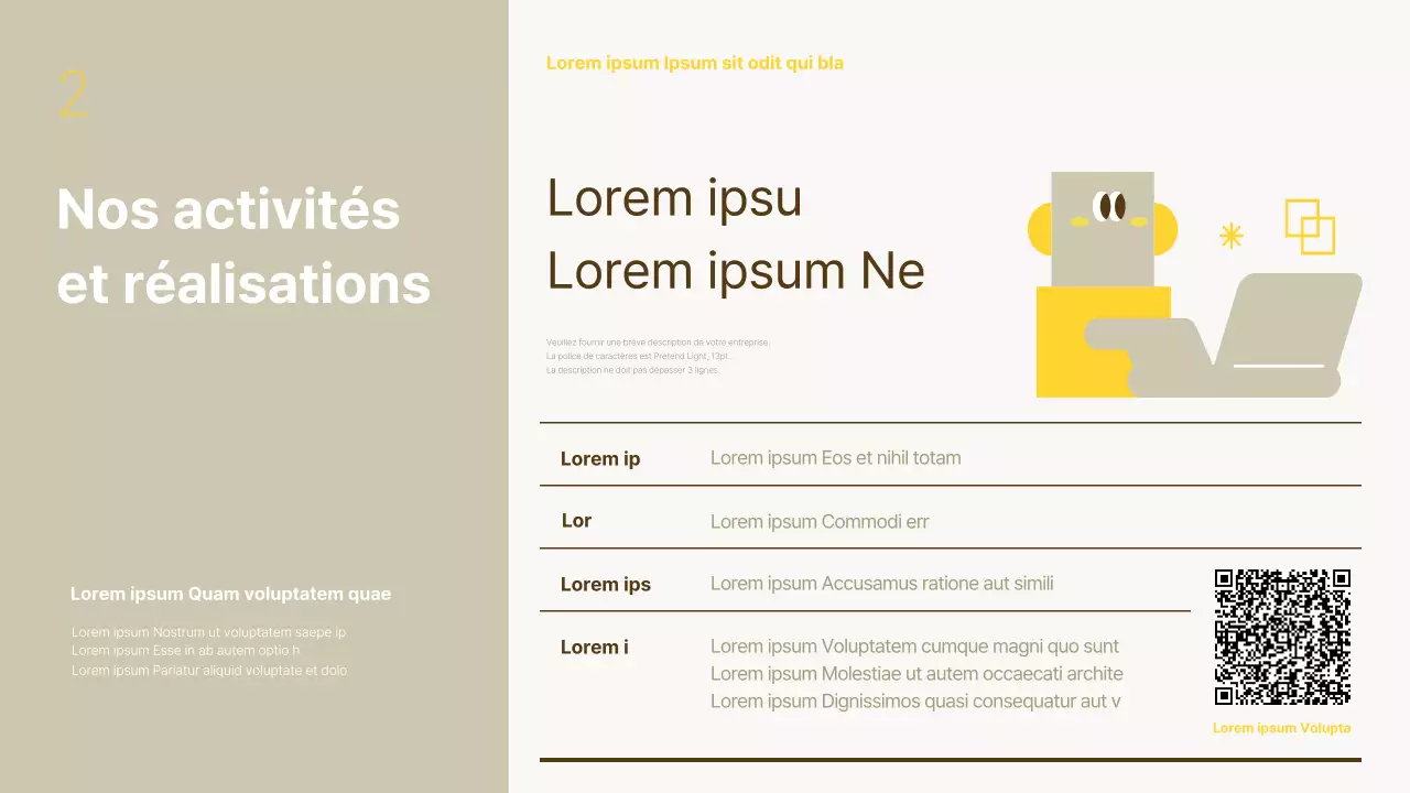 Un simple rapport de performance de fin d'année en jaune et beige