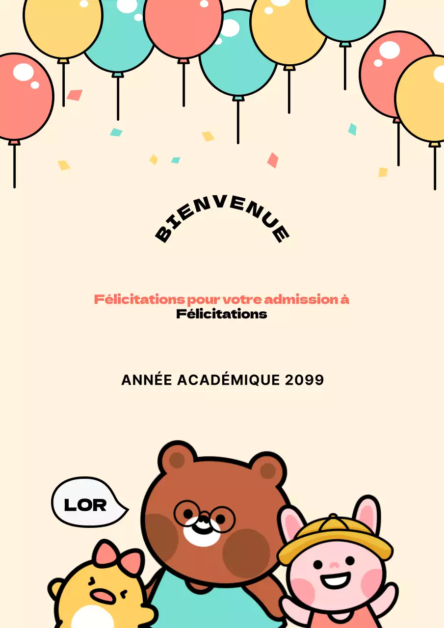 Housse de félicitations à caractère mignon en rose et menthe