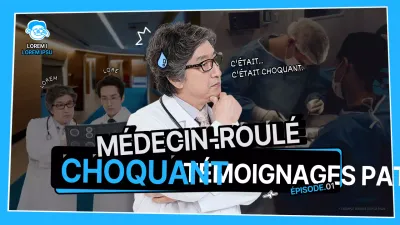 Hôpital avec un gag bleu clair et blancInformations sur l'épisode
