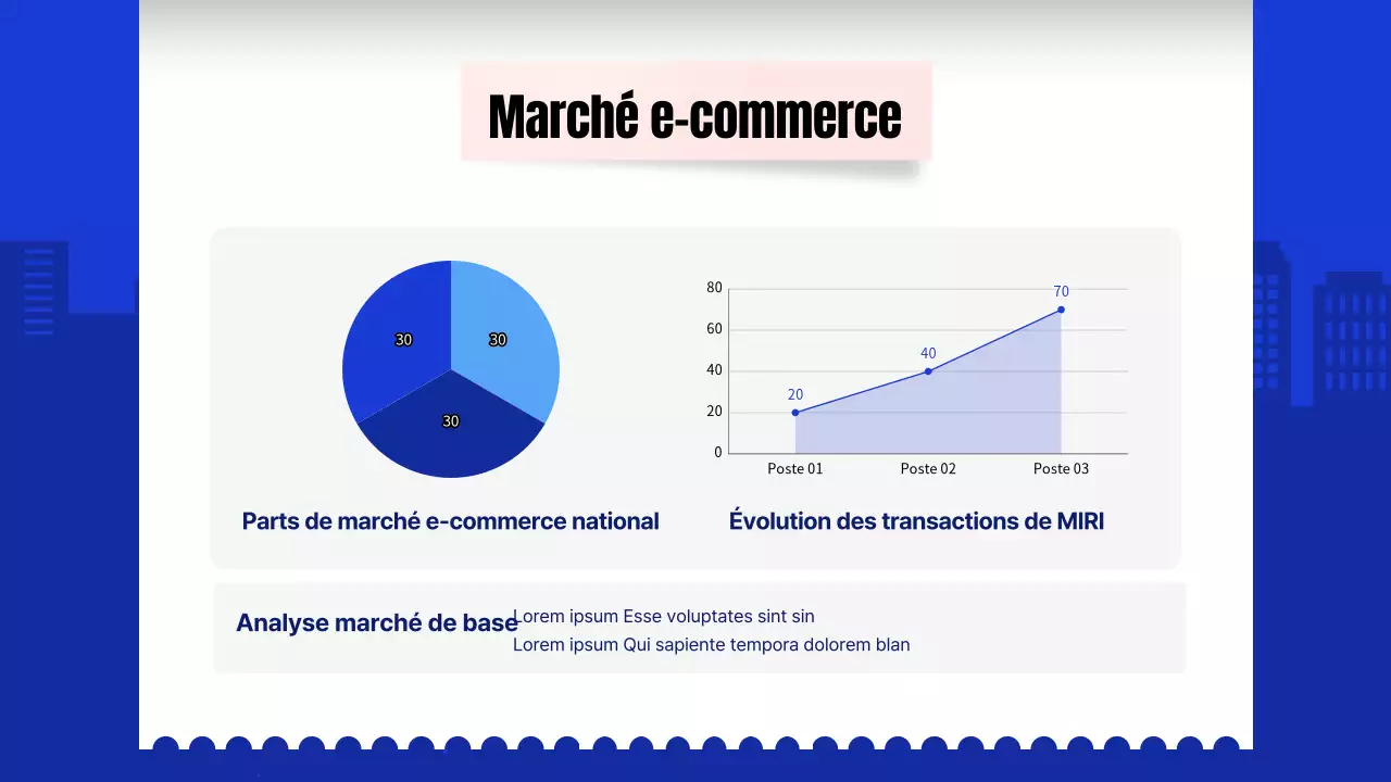 Rapport d'étude de marché avec concept de base de reçu bleu et blanc