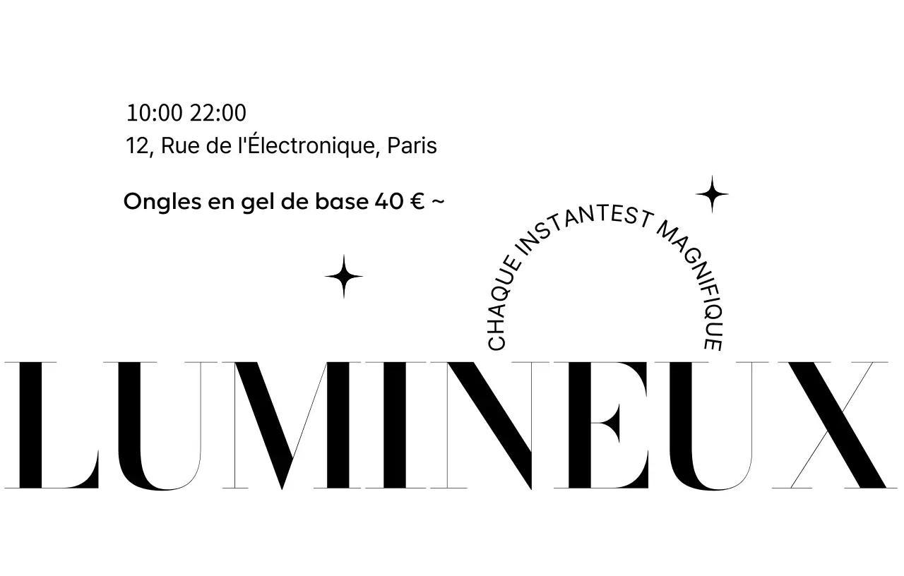 Luxueux salon de beauté avec mise en page de texte avec empattements et paillettes