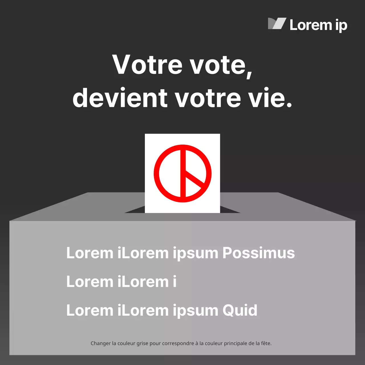 Une campagne électorale moderne en gris et noir expliquée