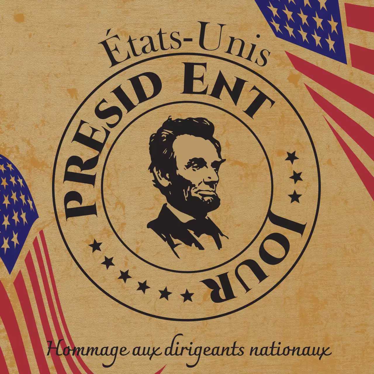 Beige, vintage presidents;day information