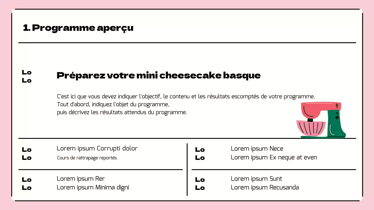 Présentation d'une belle activité de centre de jeunesse en rose