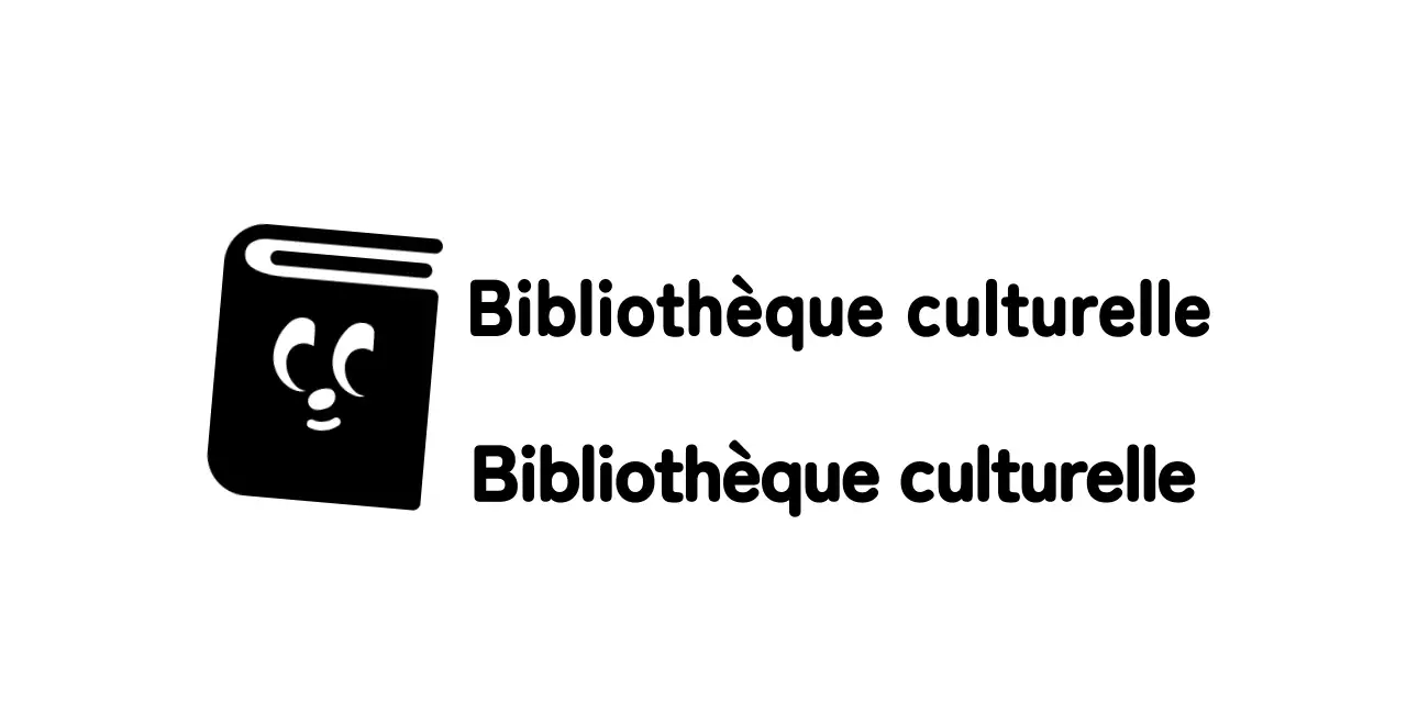 Logo d'une bibliothèque avec une jolie illustration de livre