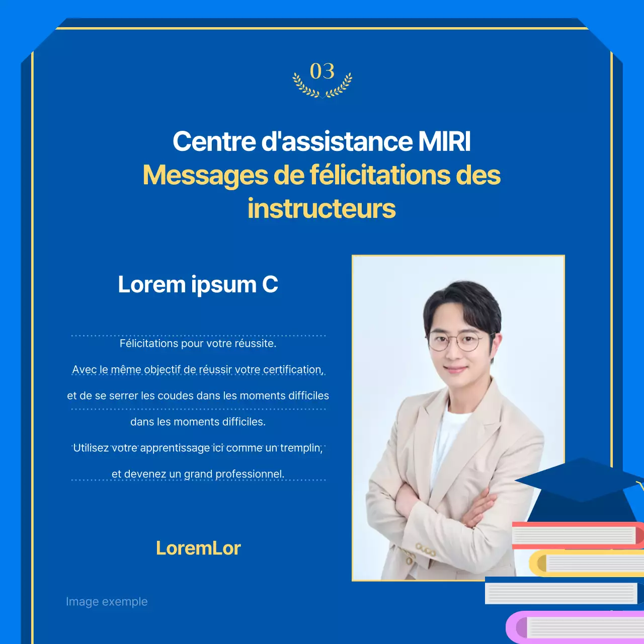 Un poteau d'achèvement kitsch bleu et jaune