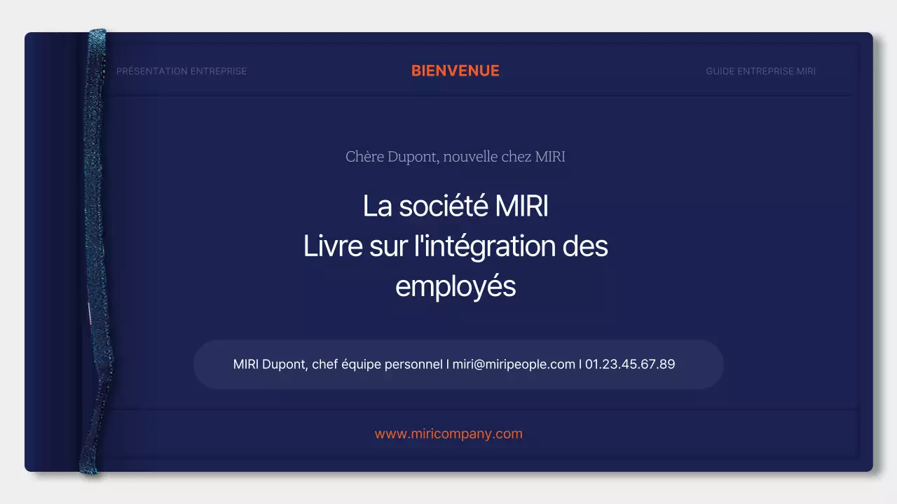 Matériel de formation simple, bleu et orange, pour le livret d'accueil des nouveaux embauchés