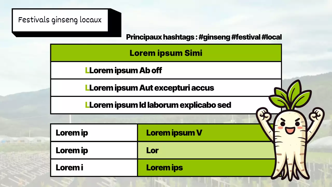 Guide du festival du ginseng vert et rétro