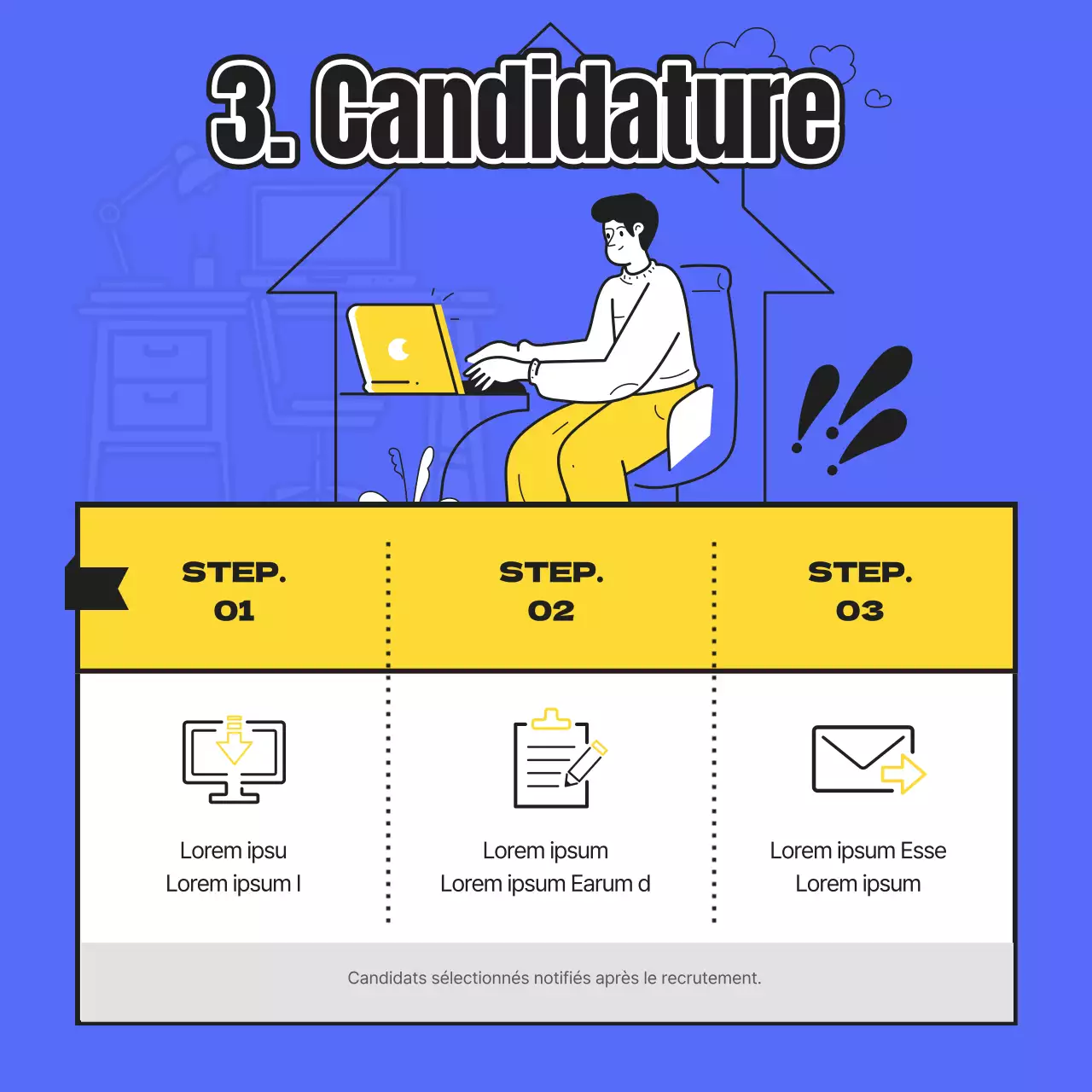 Promouvoir le recrutement avec une touche de jaune et de bleu
