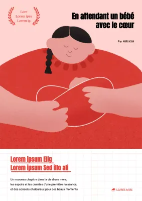 Mignonne couverture de livre parental rouge et rose