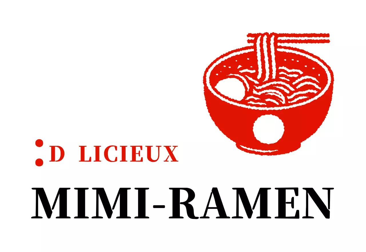 Enseigne de magasin de ramen avec un look de timbre vintage