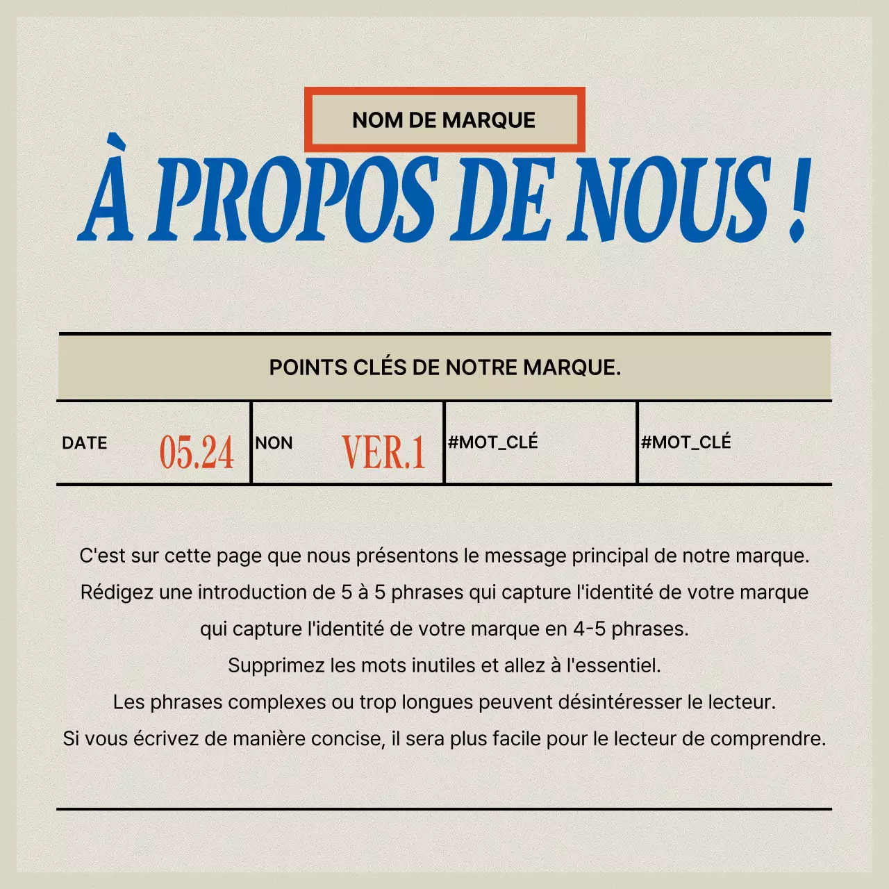 Marquage vintage en rouge et beige