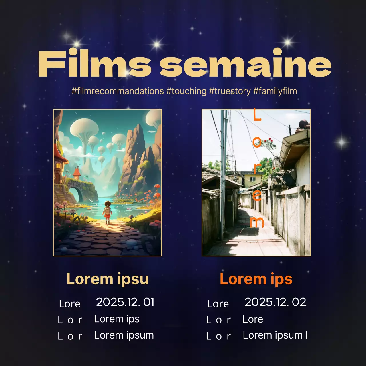 Contenu luxueux en or et bleu marine Informations de fin d'année