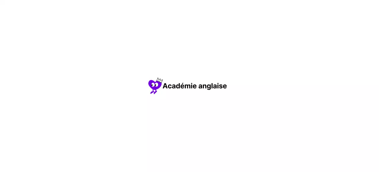 Un concept mignon d'académie anglaise avec un personnage au cœur violet