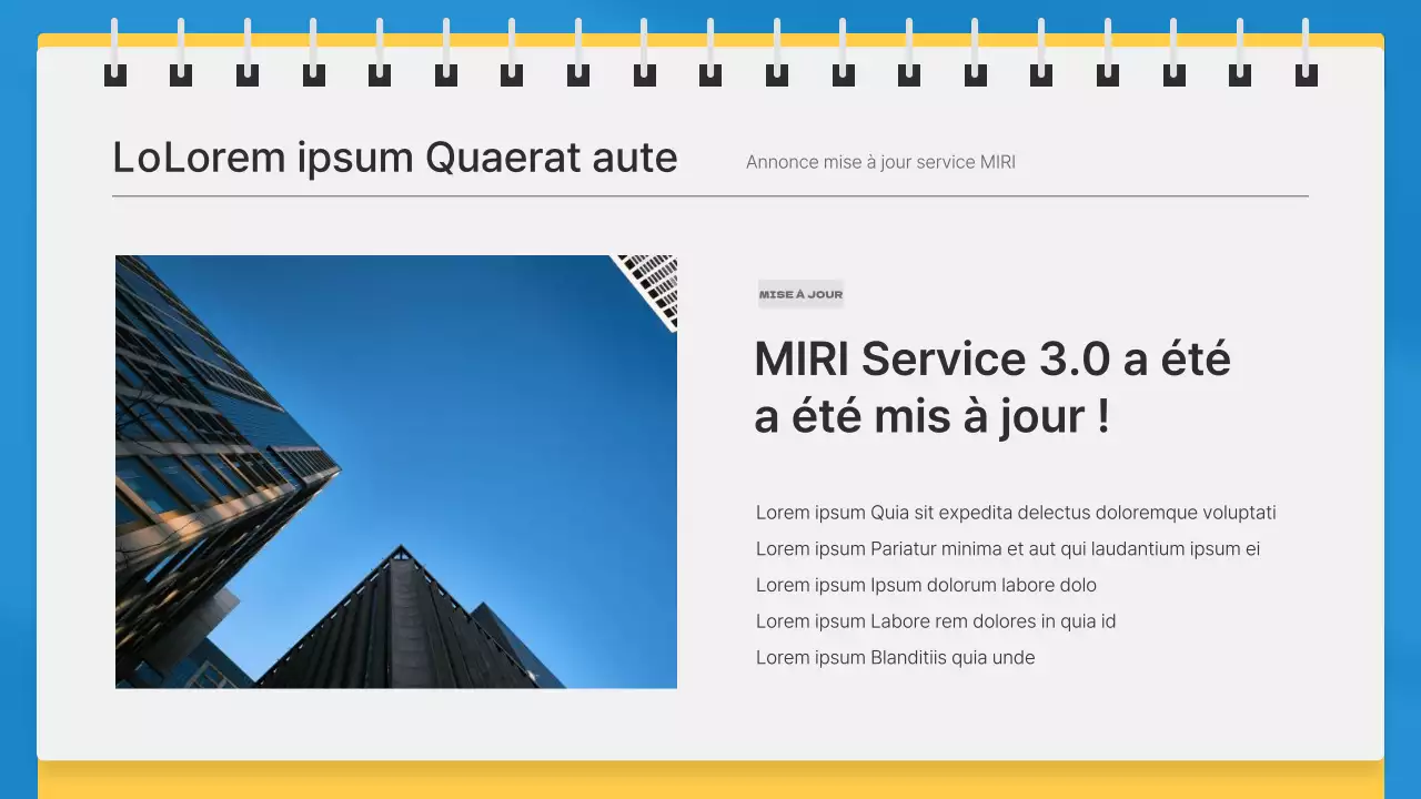 Lettre d'information mensuelle d'entreprise simple en bleu et jaune
