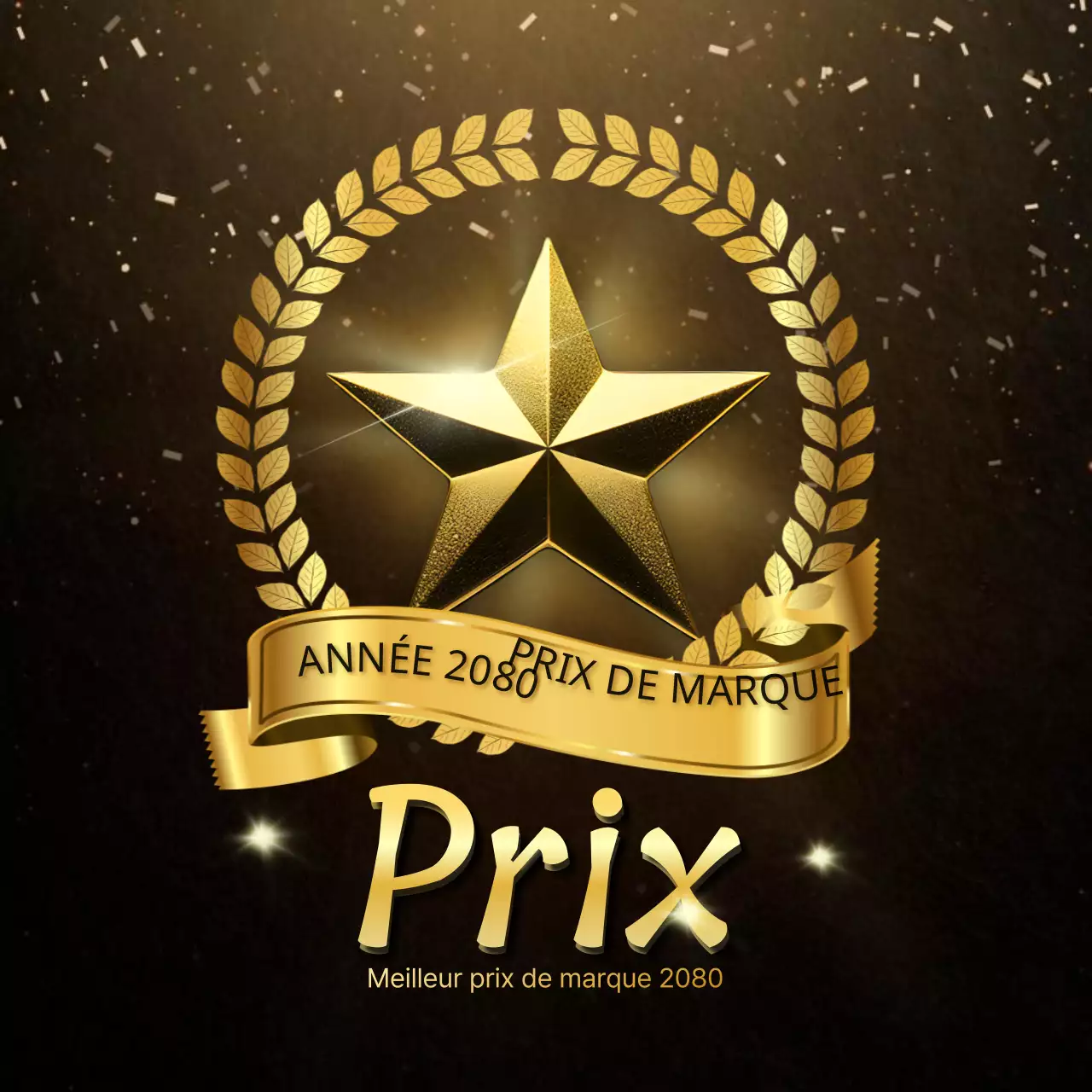 Annoncer une luxueuse cérémonie de remise des prix de fin d'année pour les marques, en marron et or