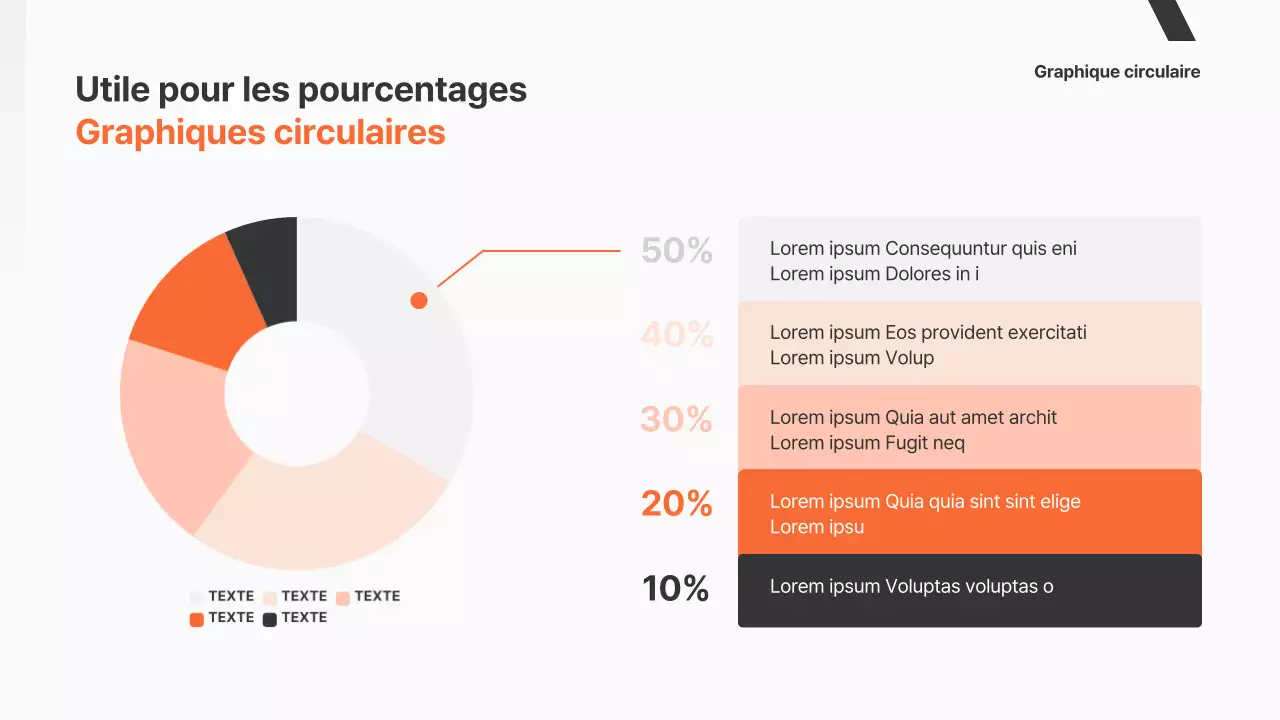 Une proposition commerciale simple en orange et en noir et blanc