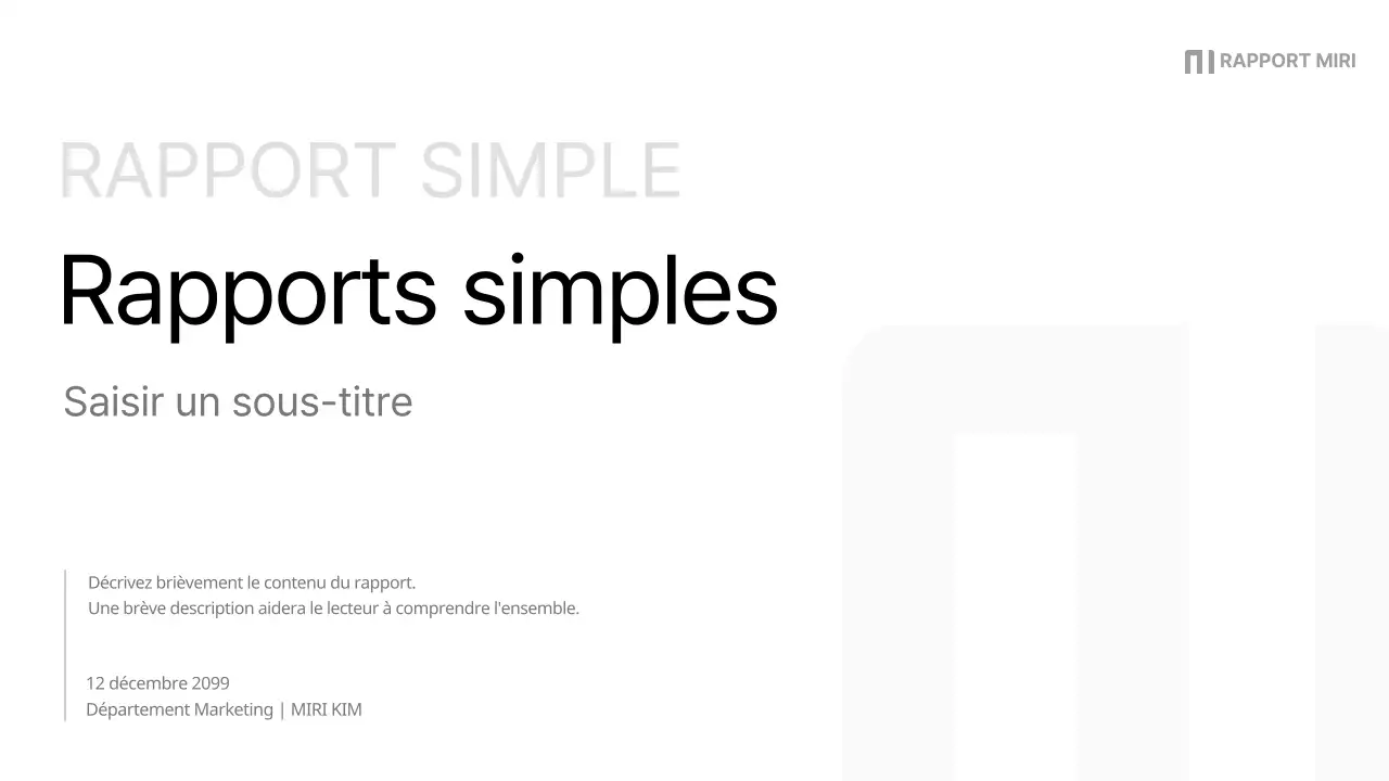 Un rapport d'entreprise simple en noir et gris