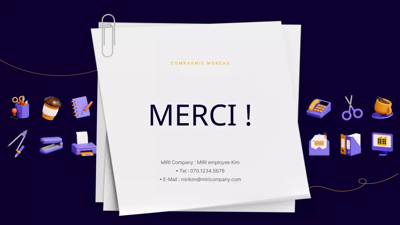 Un simple rapport d'activité d'un employé de bureau en violet et jaune