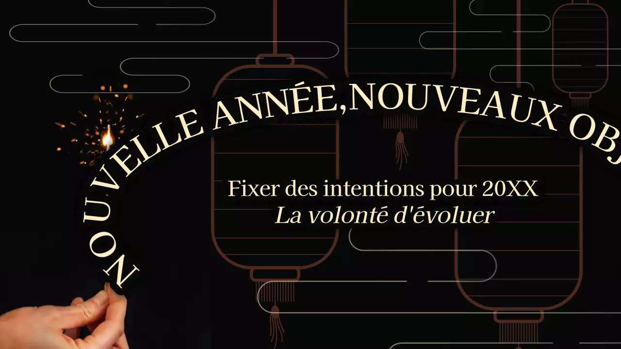 Minimal noir Planificateur de résolutions de la nouvelle année