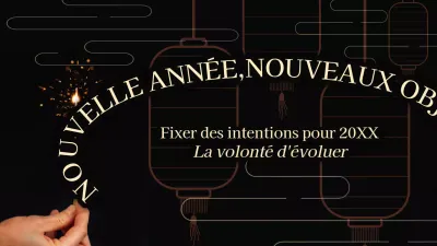 Minimal noir Planificateur de résolutions de la nouvelle année