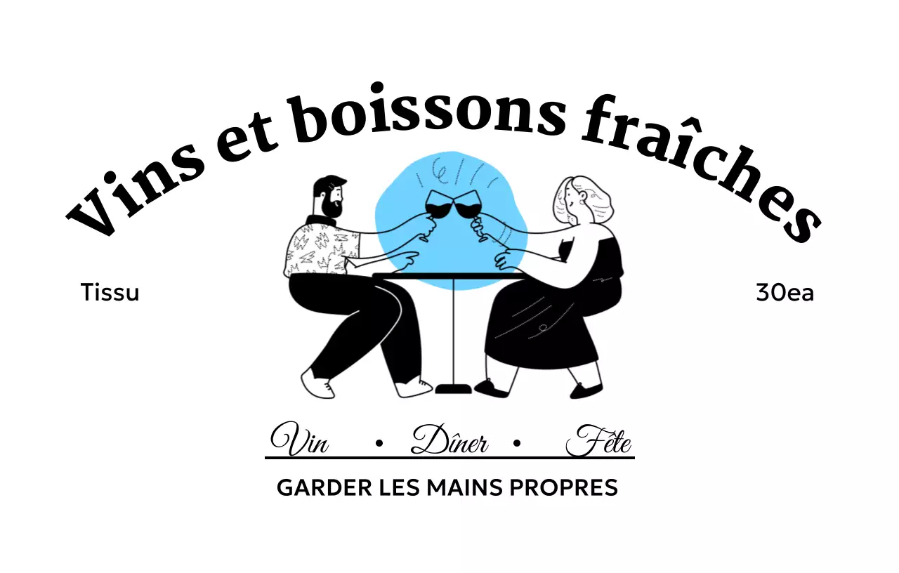 Design promotionnel avec une illustration d'un buveur de vin