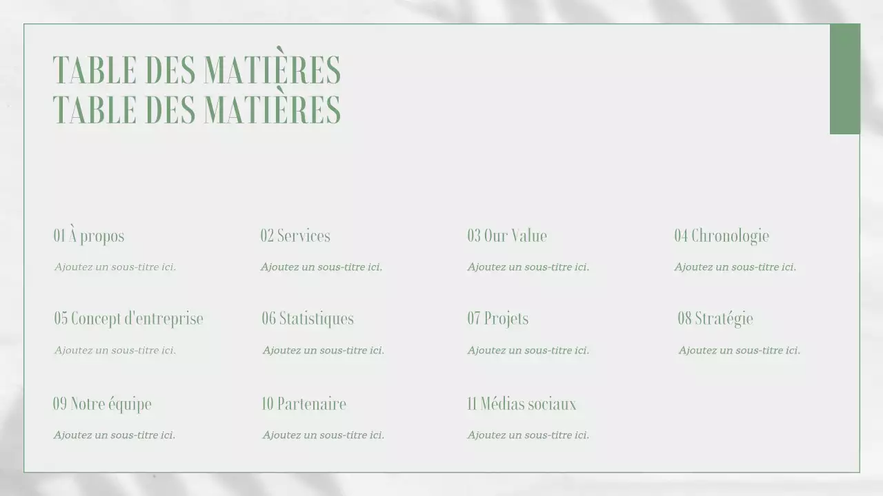 Matériel de rapport d'activité sur le thème de la nature, blanc et vert