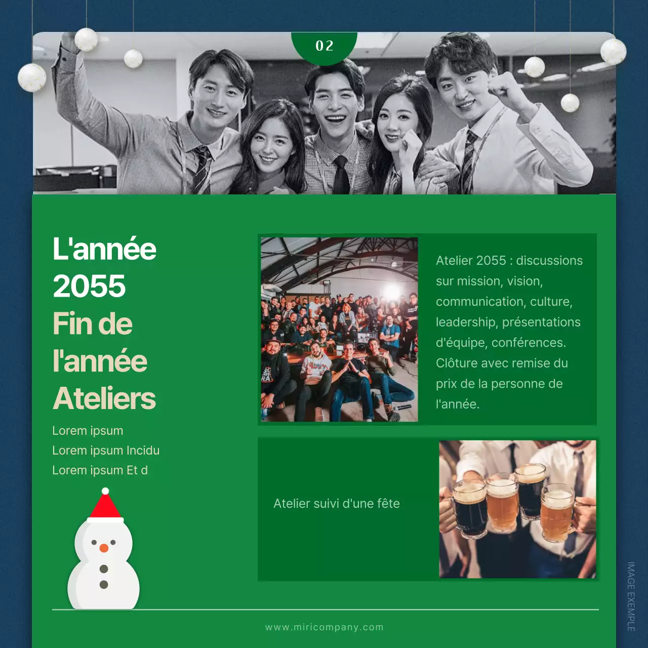 Introduction à la lettre d'information interne rouge et verte de Noël