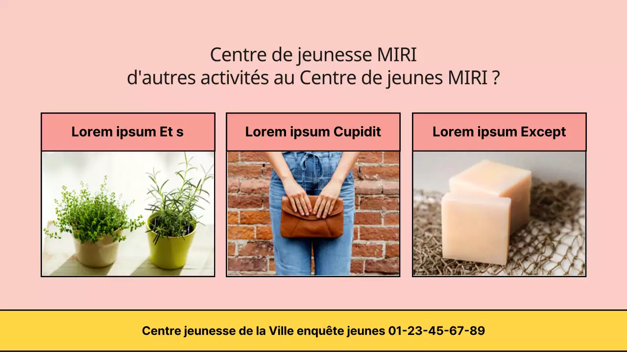 Présentation du programme du centre jaune et rose