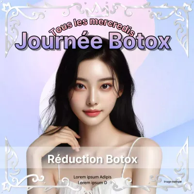 Publicité pour un traitement Botox mauve et luxueux