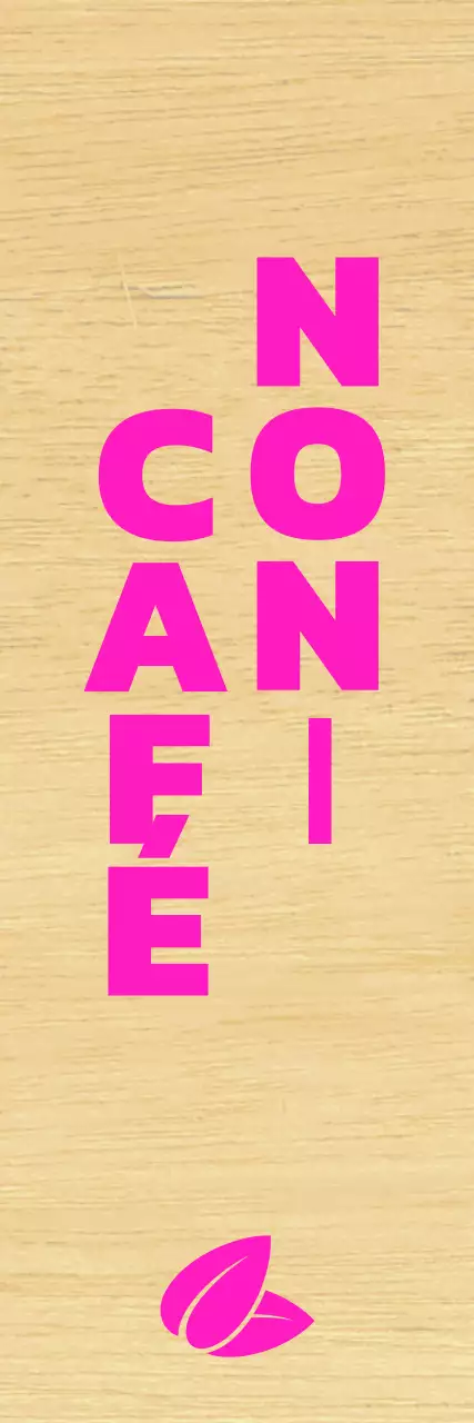 Café avec un lettrage noir clair et des accents roses