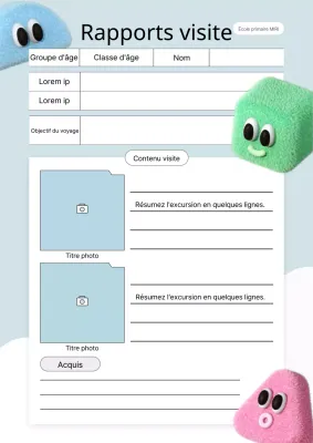 Un joli petit rapport d'excursion en bleu clair