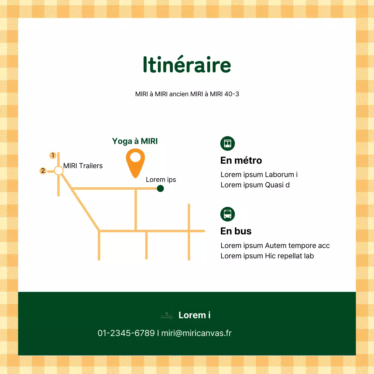 Un simple argumentaire orange et vert pour le recrutement d'une équipe de yoga