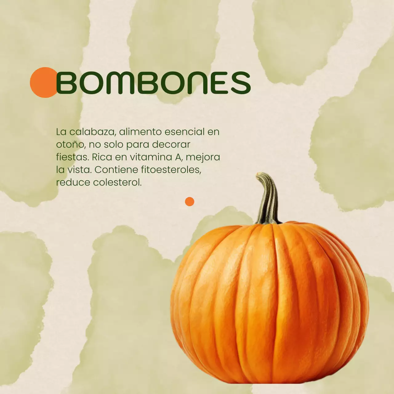 Anuncio minimalista de fruta de temporada en beige y naranja