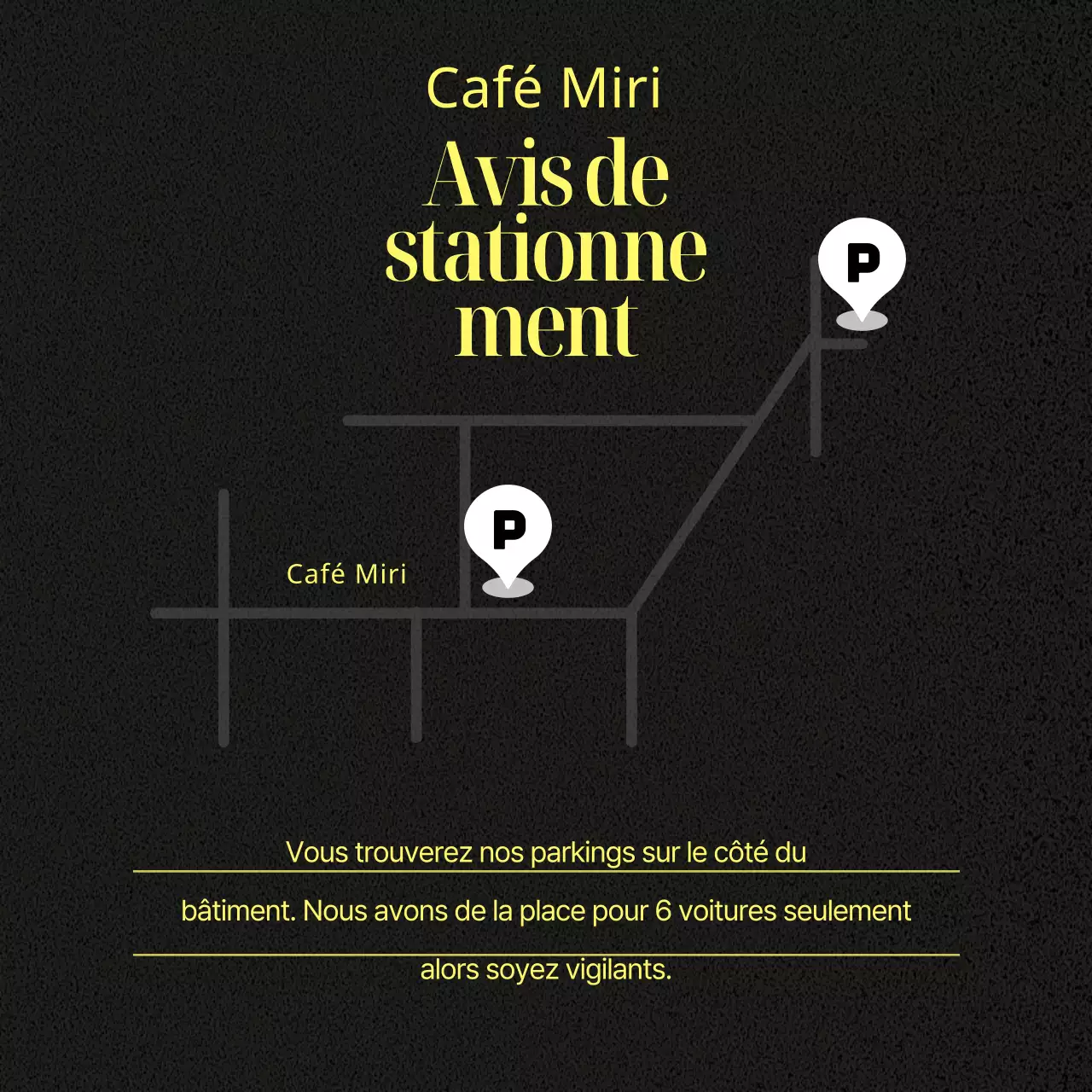 Poste de conception pour le propriétaire d'un café branché en jaune et noir