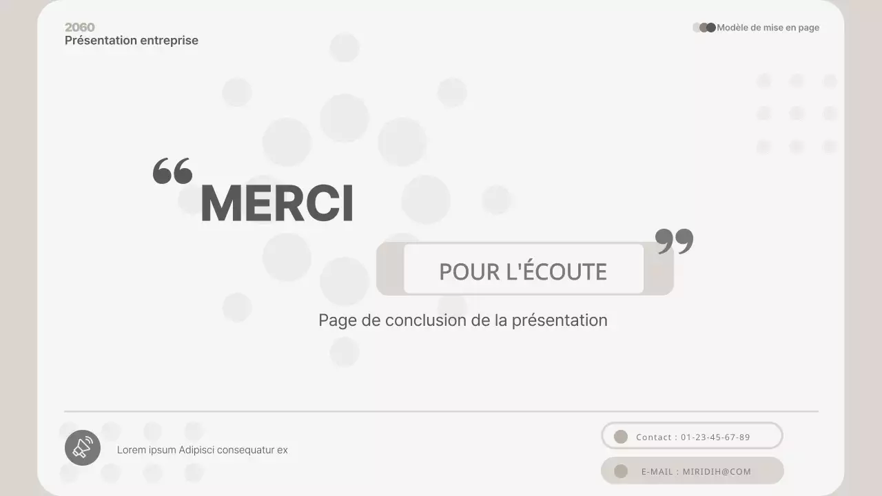 Une présentation d'entreprise simple, de couleur beige