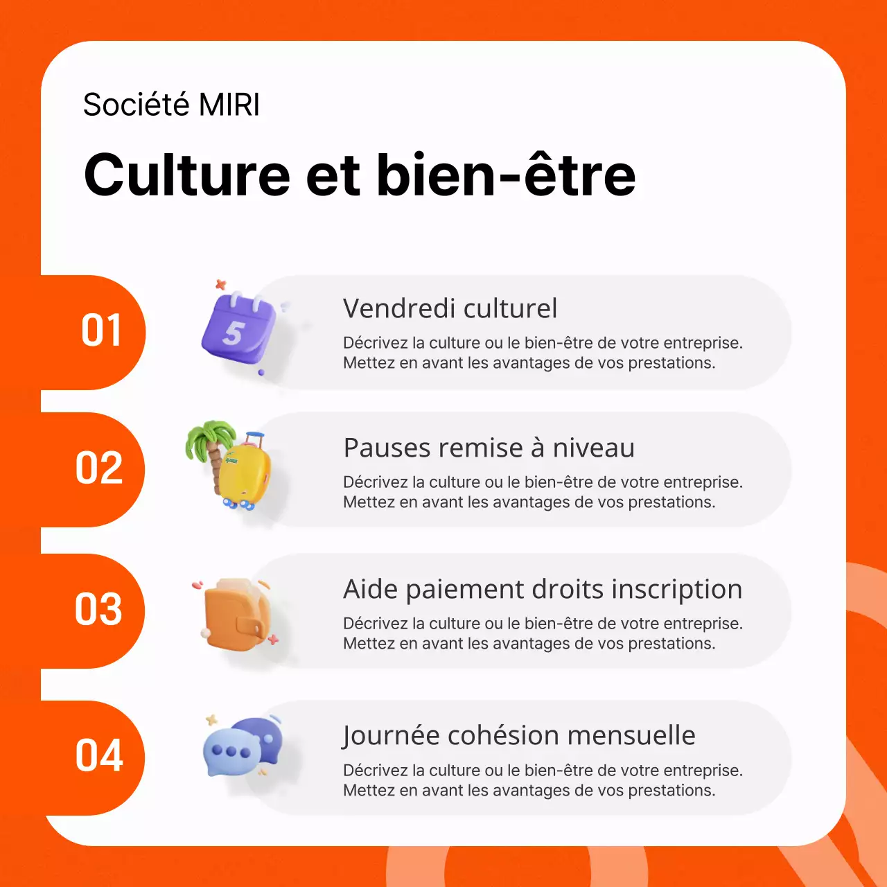 Un simple message orange et gris à propos de nous