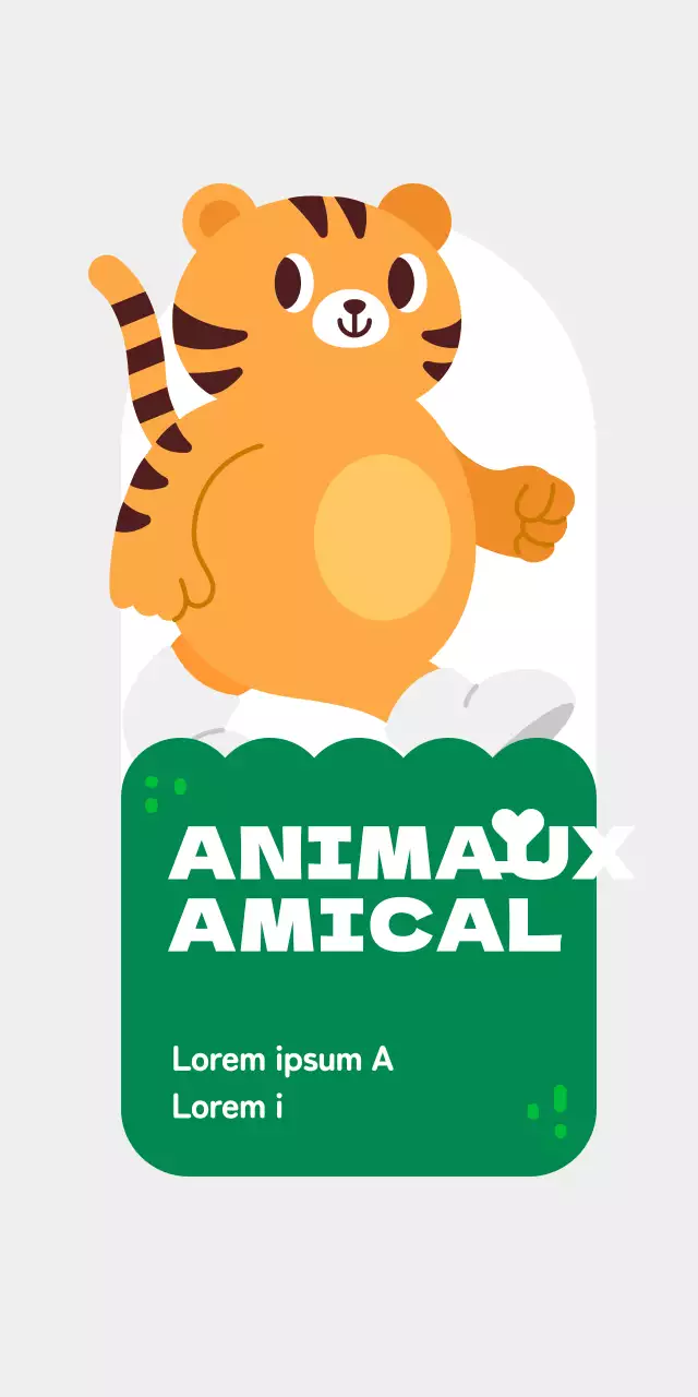 Piquet d'événement pour un groupe de défense des droits des animaux avec des illustrations d'animaux mignons