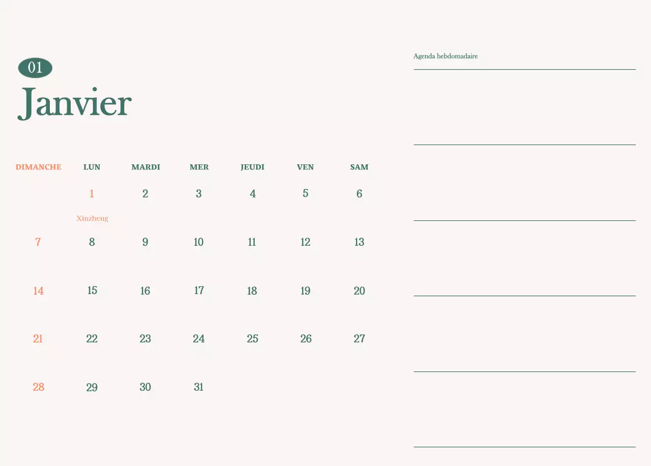 Calendrier des cafés avec recommandation de la boisson du mois