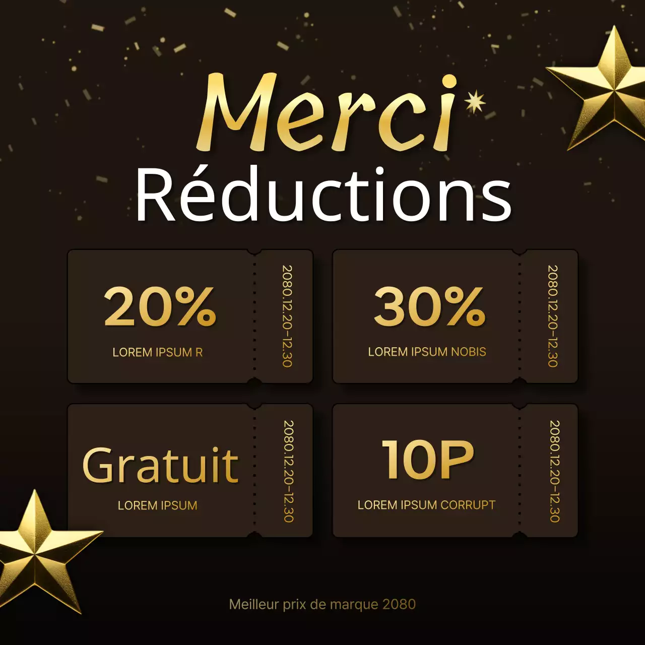 Annoncer une luxueuse cérémonie de remise des prix de fin d'année pour les marques, en marron et or