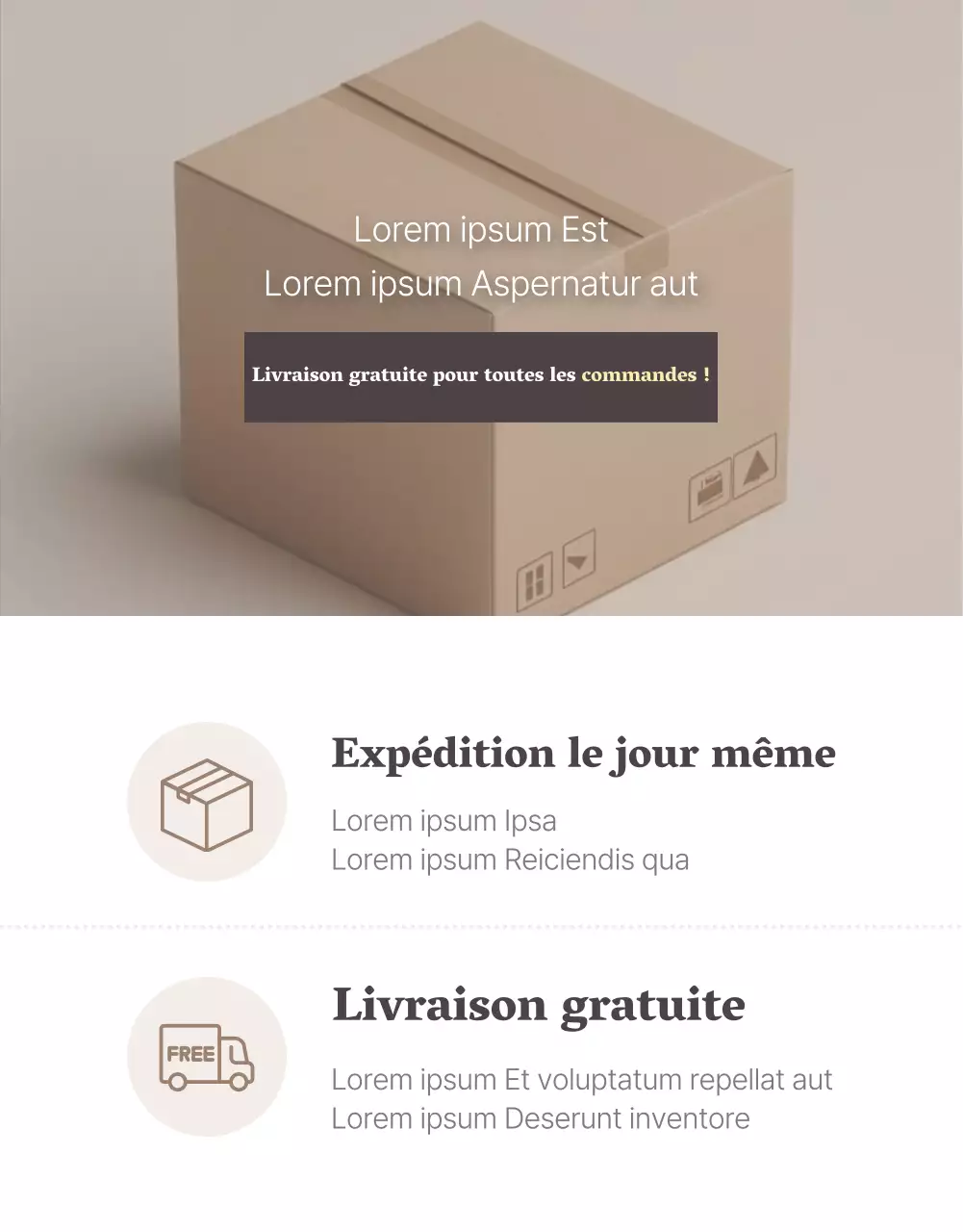 Promotion d'un centre commercial de mode moderne sur fond beige