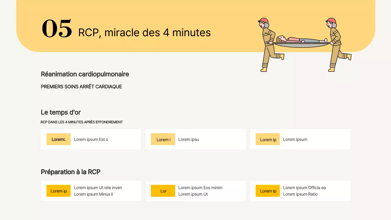 Matériel de formation à la sécurité incendie simple et jaune