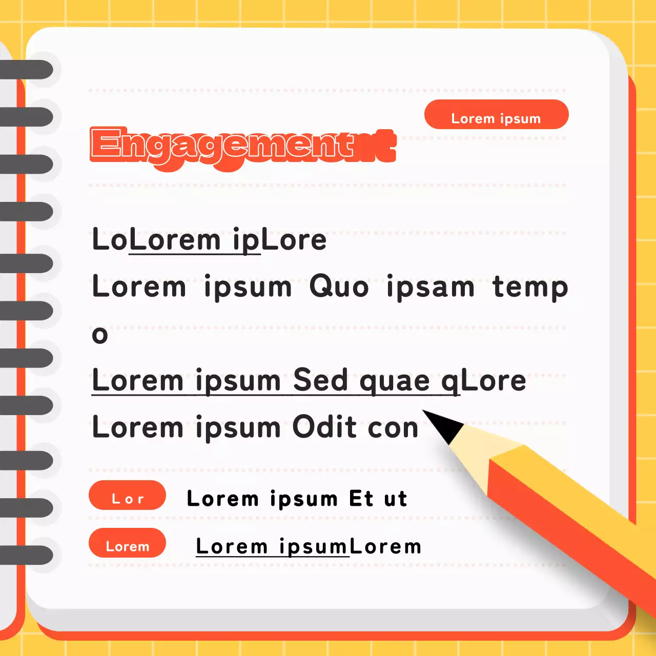 Vœux simples en orange et jaune