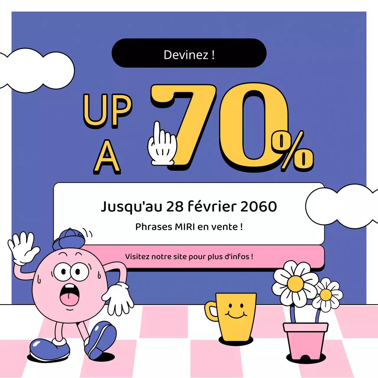 Promouvoir un événement kitsch en violet et rose