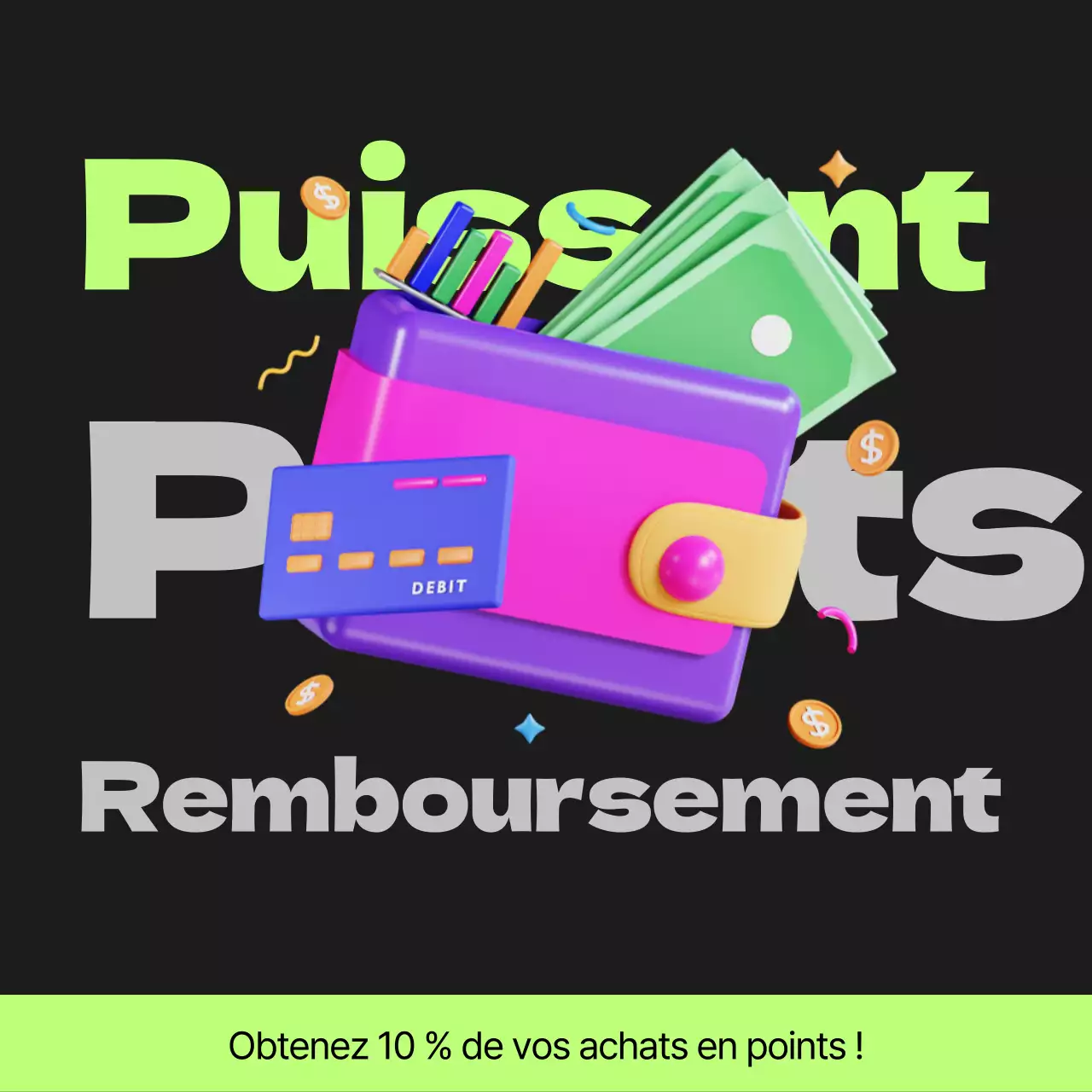 Poste de paiement des points Cyberpunk en noir et vert lime