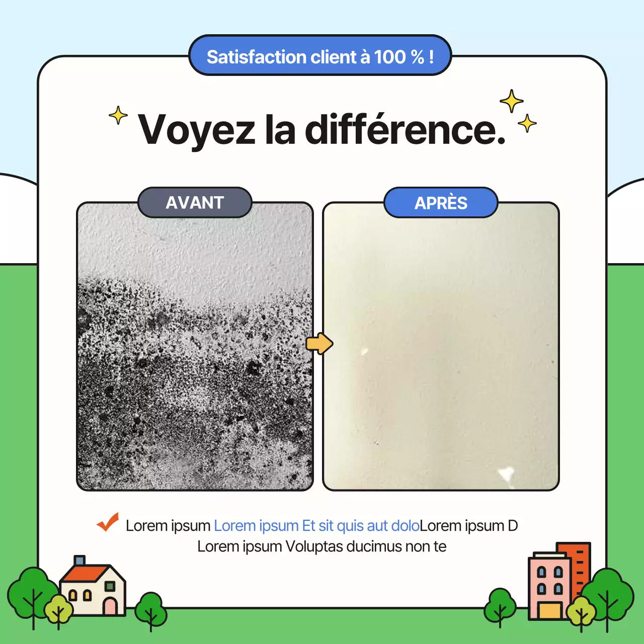 Promouvoir votre agence de nettoyage bleue et jaune